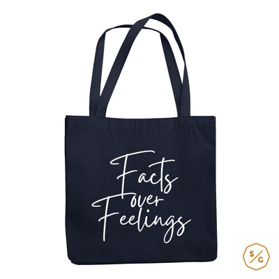 BEDRUCKTE BAUMWOLL-TASCHE • FACTS OVER FEELINGS