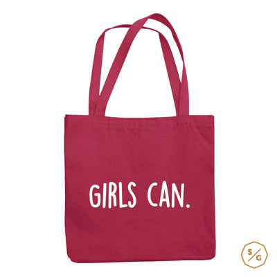 BEDRUCKTE BAUMWOLL-TASCHE • GIRLS CAN.