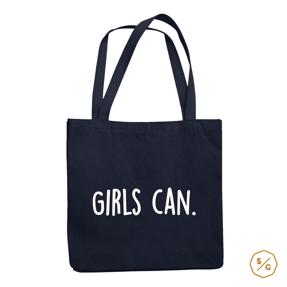 BEDRUCKTE BAUMWOLL-TASCHE • GIRLS CAN.