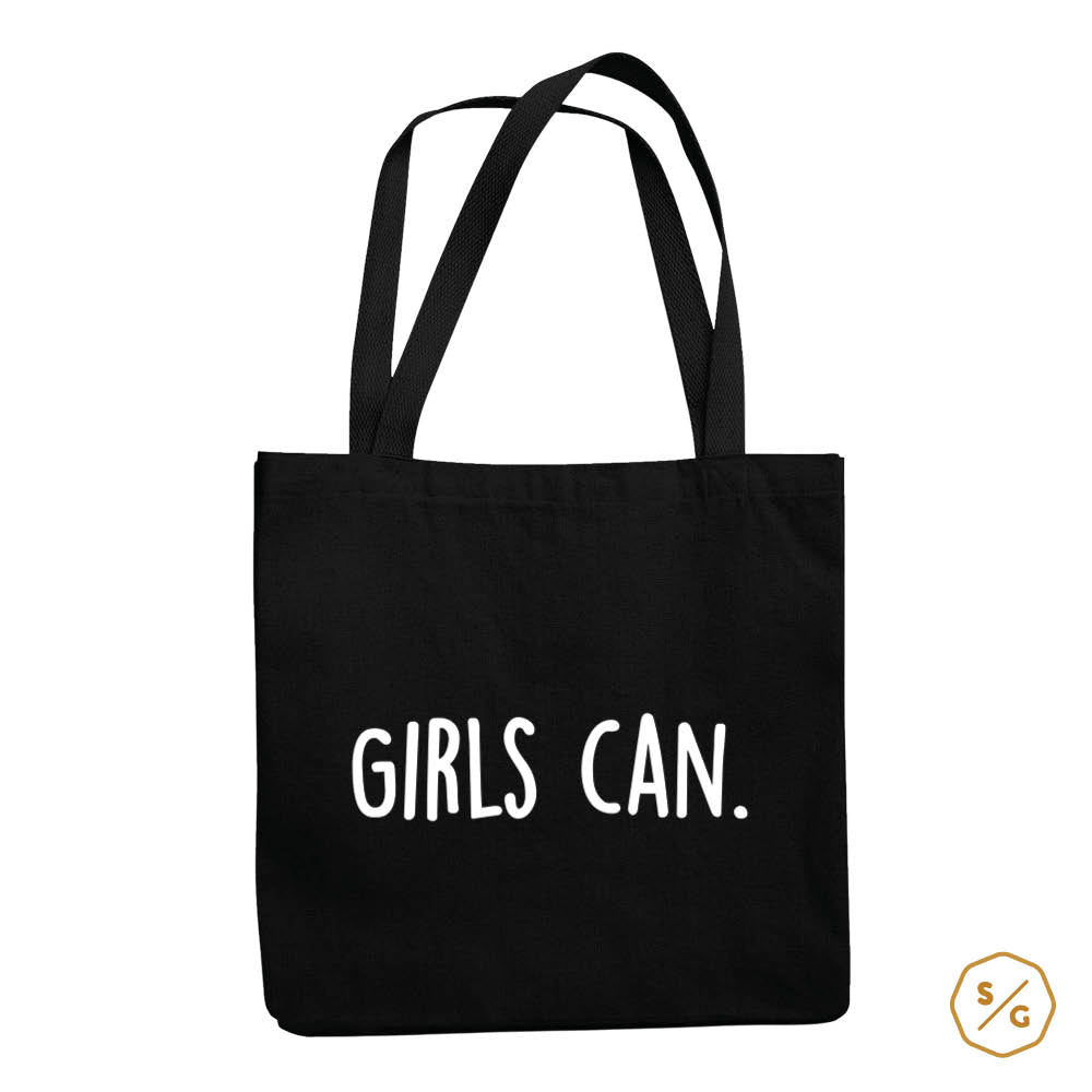 BEDRUCKTE BAUMWOLL-TASCHE • GIRLS CAN.