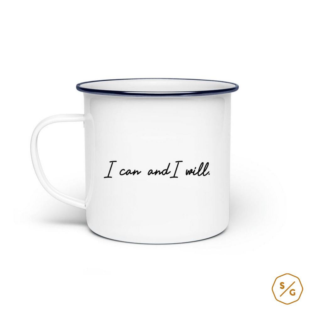 ENAMEL MUG (STEEL) • I CAN AND I WILL