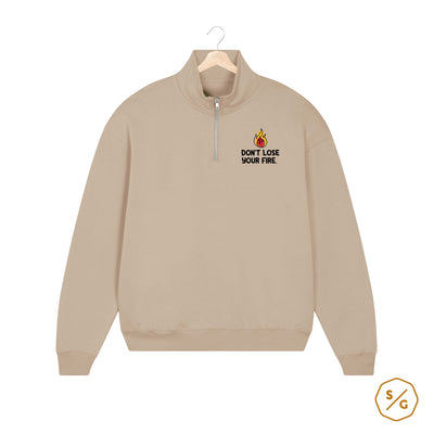 BESTICKTER HALF-ZIP SWEATER • DON'T LOSE YOUR FIRE