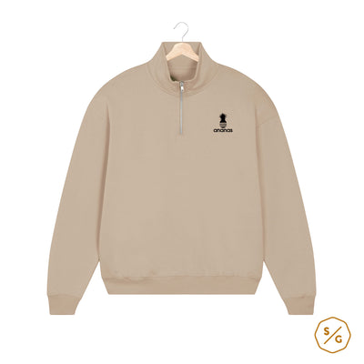 BESTICKTER HALF-ZIP SWEATER • ANANAS