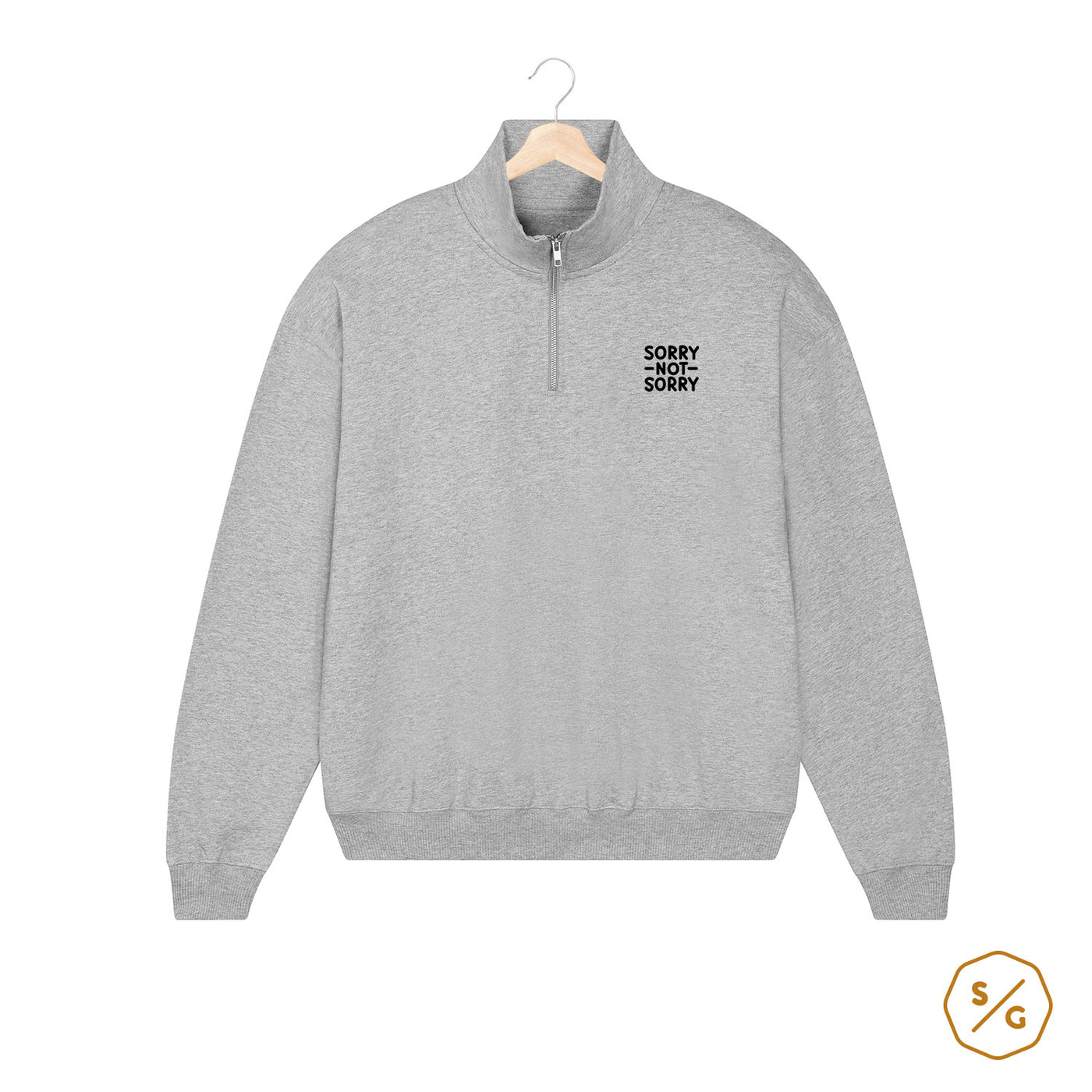 BESTICKTER HALF-ZIP SWEATER • SORRY NOT SORRY