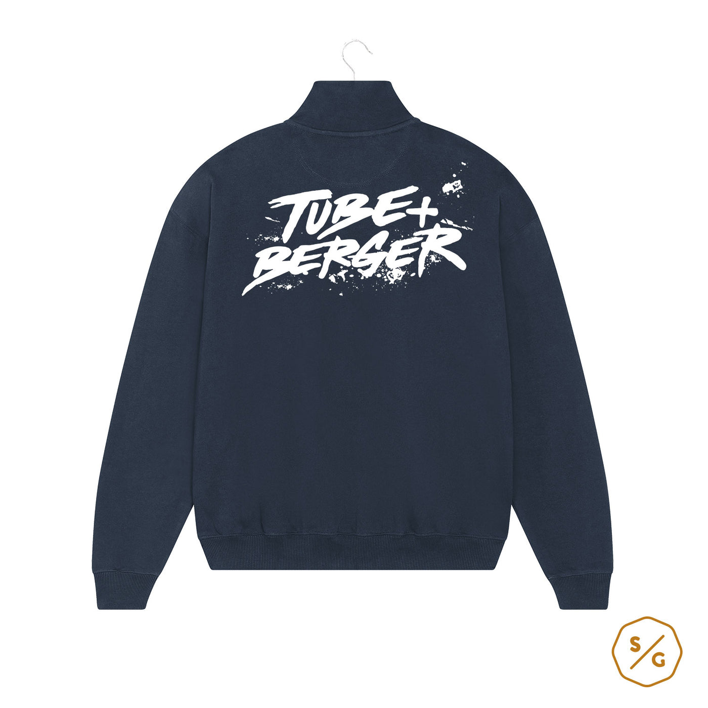 BEDRUCKTER HALF-ZIP SWEATER • LOGO TUBE & BERGER