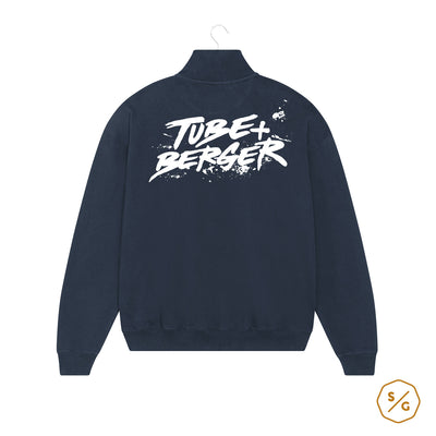 BEDRUCKTER HALF-ZIP SWEATER • LOGO TUBE & BERGER