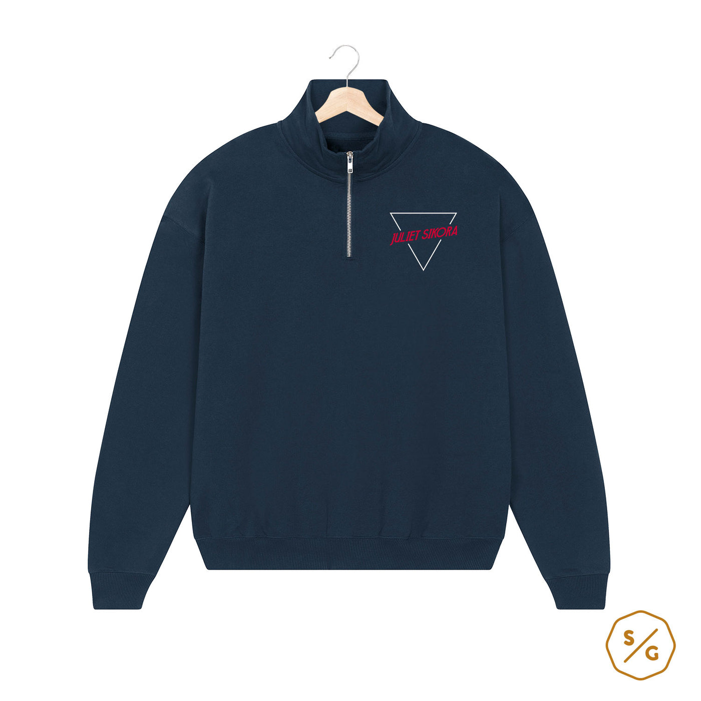 BESTICKTER HALF-ZIP SWEATER • LOGO JULIET SIKORA