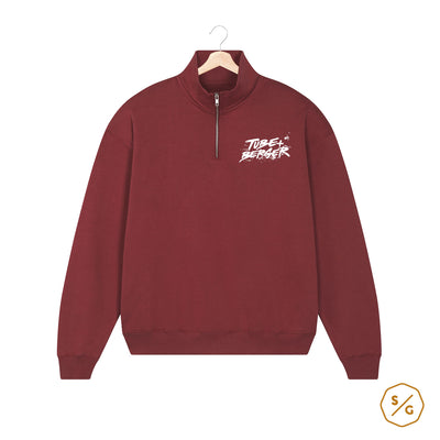 BEDRUCKTER HALF-ZIP SWEATER • LOGO TUBE & BERGER