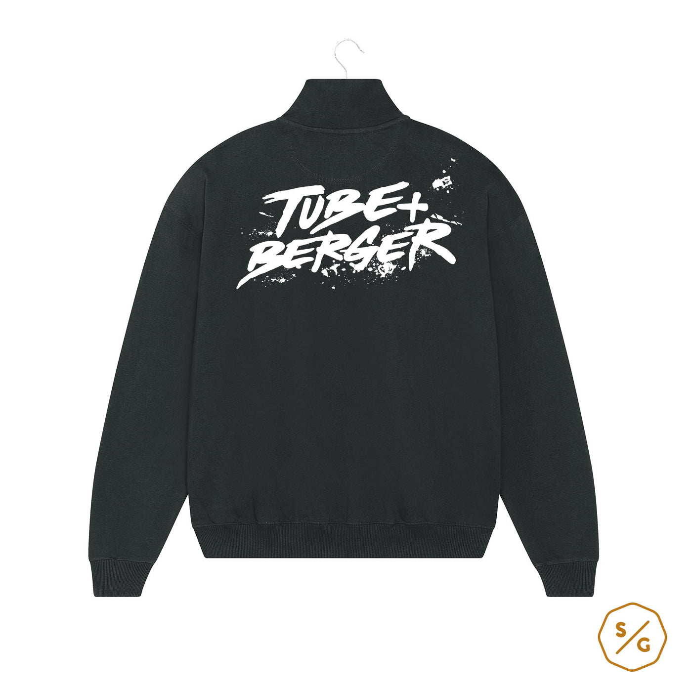 BEDRUCKTER HALF-ZIP SWEATER • LOGO TUBE & BERGER