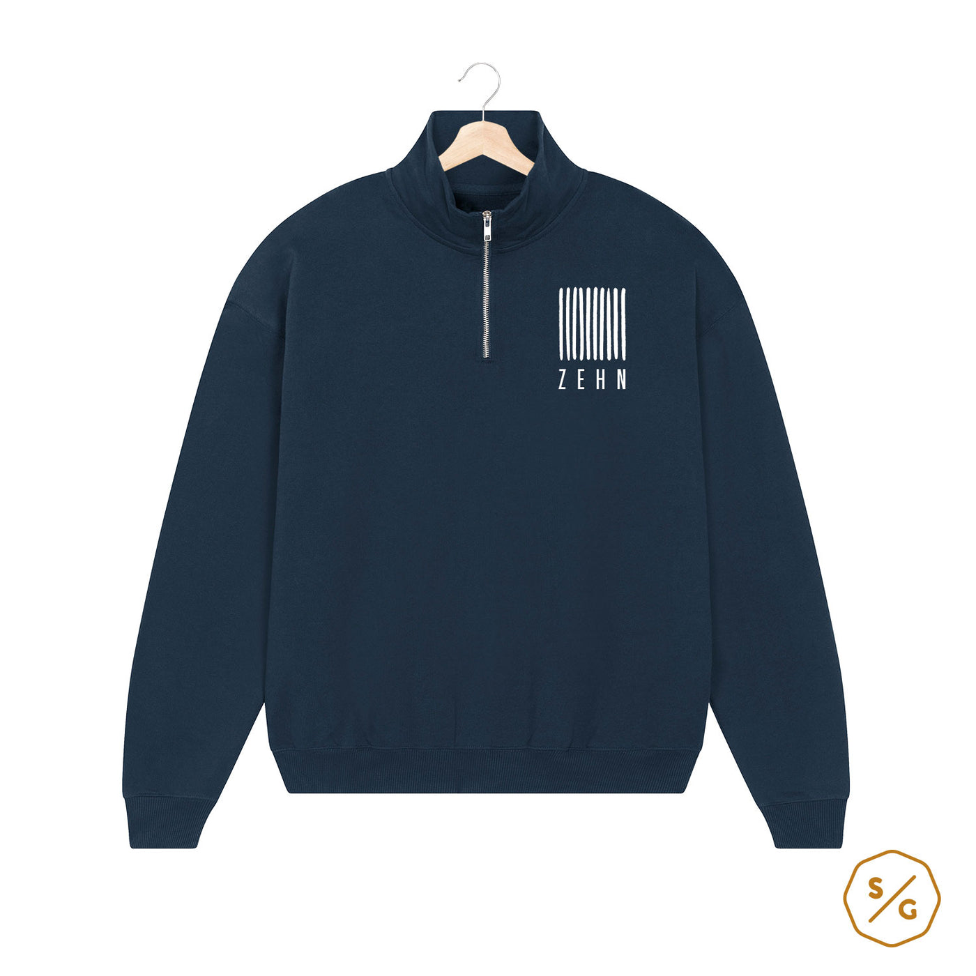 BEDRUCKTER HALF-ZIP SWEATER • LOGO ZEHN RECORDS