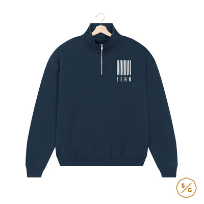 BEDRUCKTER HALF-ZIP SWEATER • LOGO ZEHN RECORDS