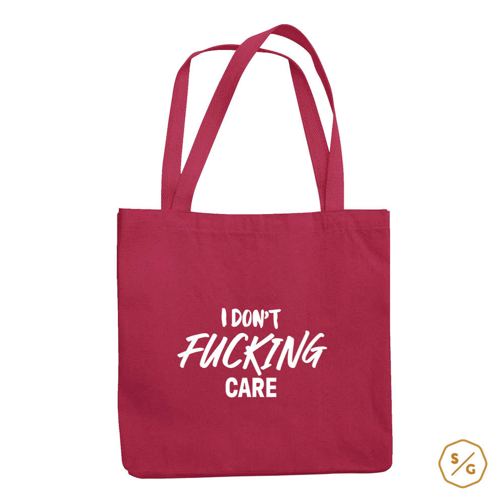 BEDRUCKTE BAUMWOLL-TASCHE • I DON'T FUCKING CARE