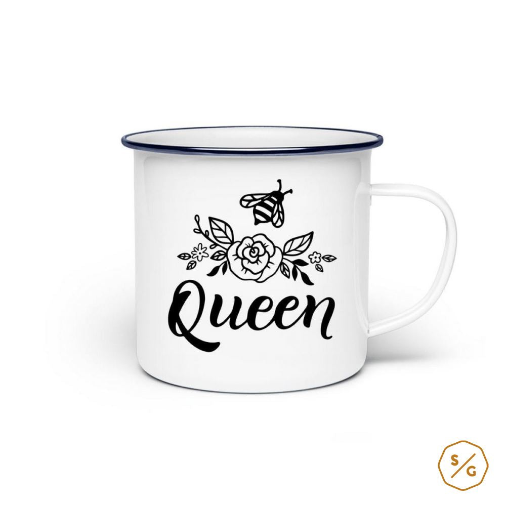 ENAMEL MUG (STEEL) • BEE A QUEEN