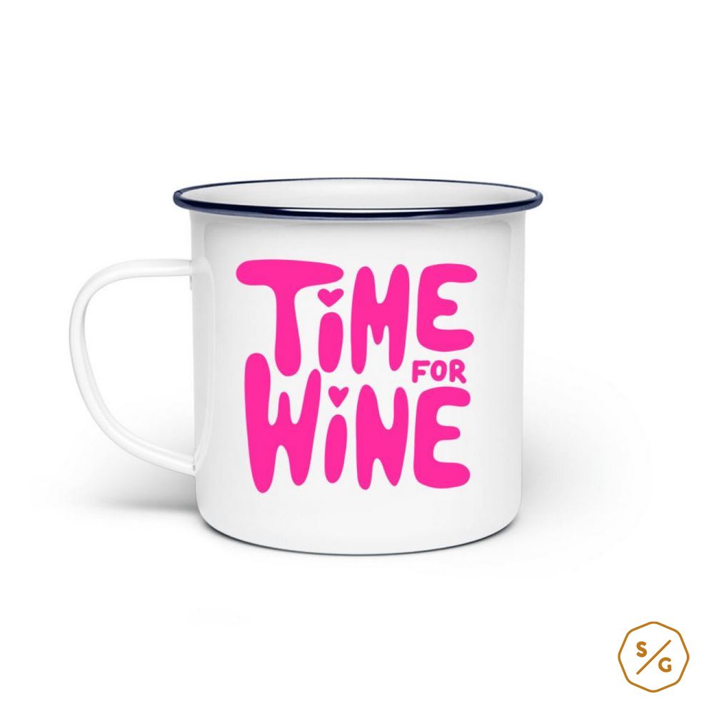 ENAMEL MUG (STEEL) • TIME FOR WINE