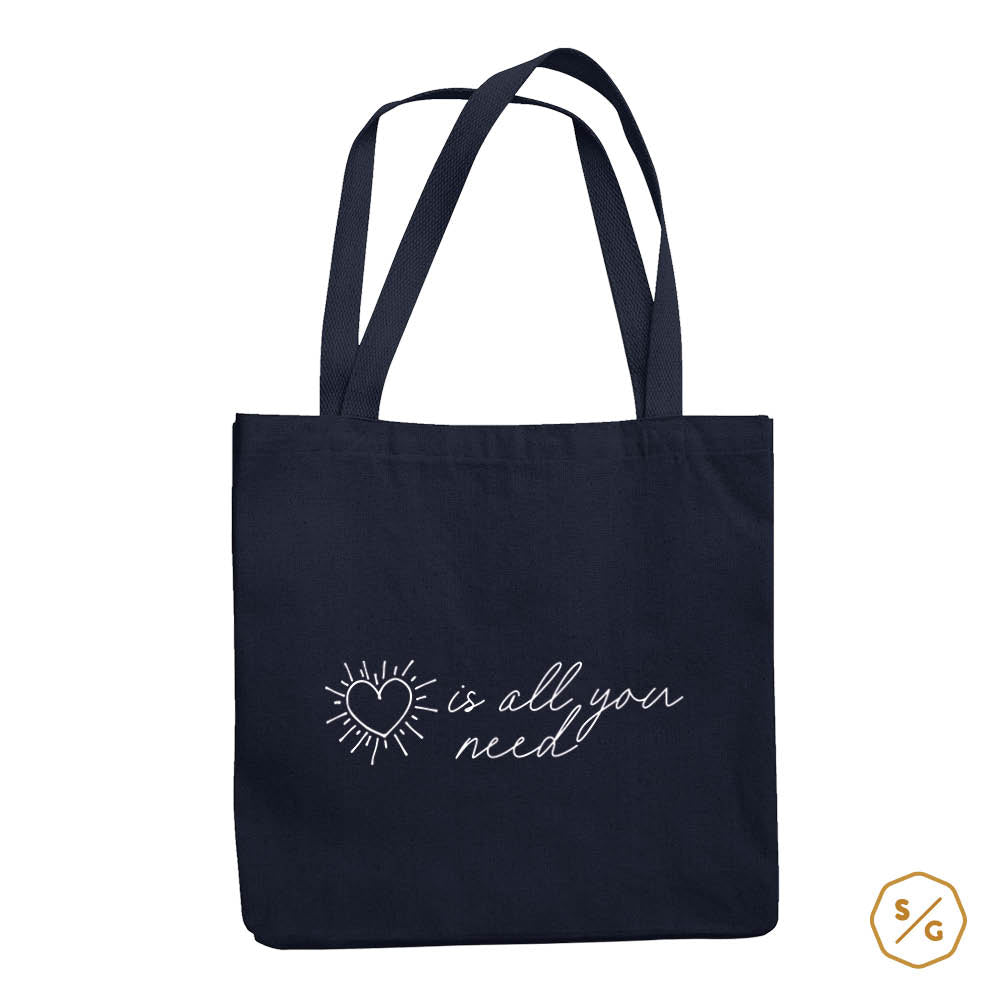 BEDRUCKTE BAUMWOLL-TASCHE • LOVE IS ALL YOU NEED