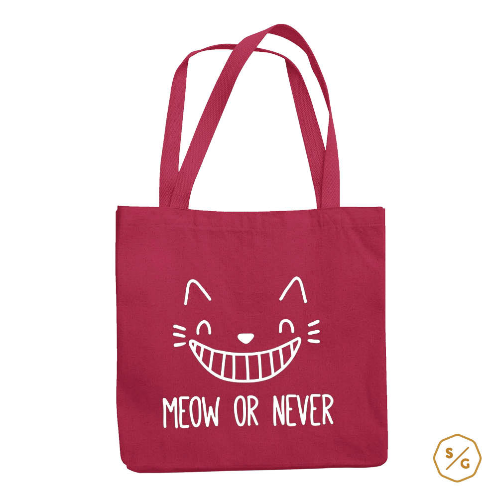 BEDRUCKTE BAUMWOLL-TASCHE • MEOW OR NEVER