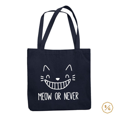 BEDRUCKTE BAUMWOLL-TASCHE • MEOW OR NEVER