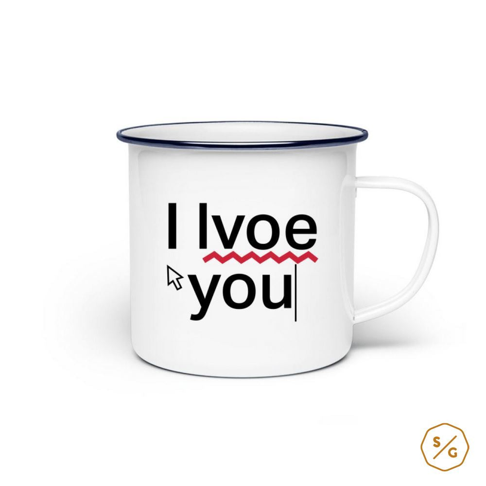 ENAMEL MUG (STEEL) • I LVOE YOU