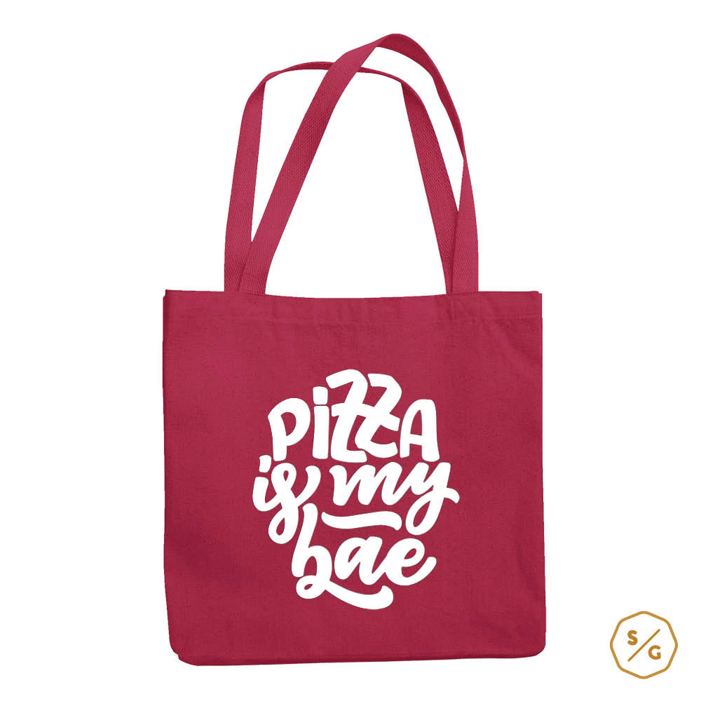 BEDRUCKTE BAUMWOLL-TASCHE • PIZZA IS MY BAE