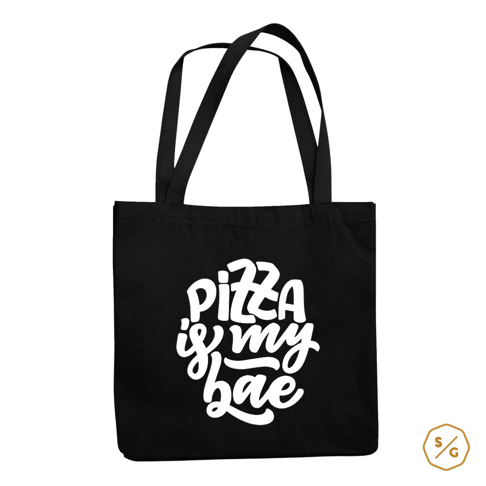 BEDRUCKTE BAUMWOLL-TASCHE • PIZZA IS MY BAE