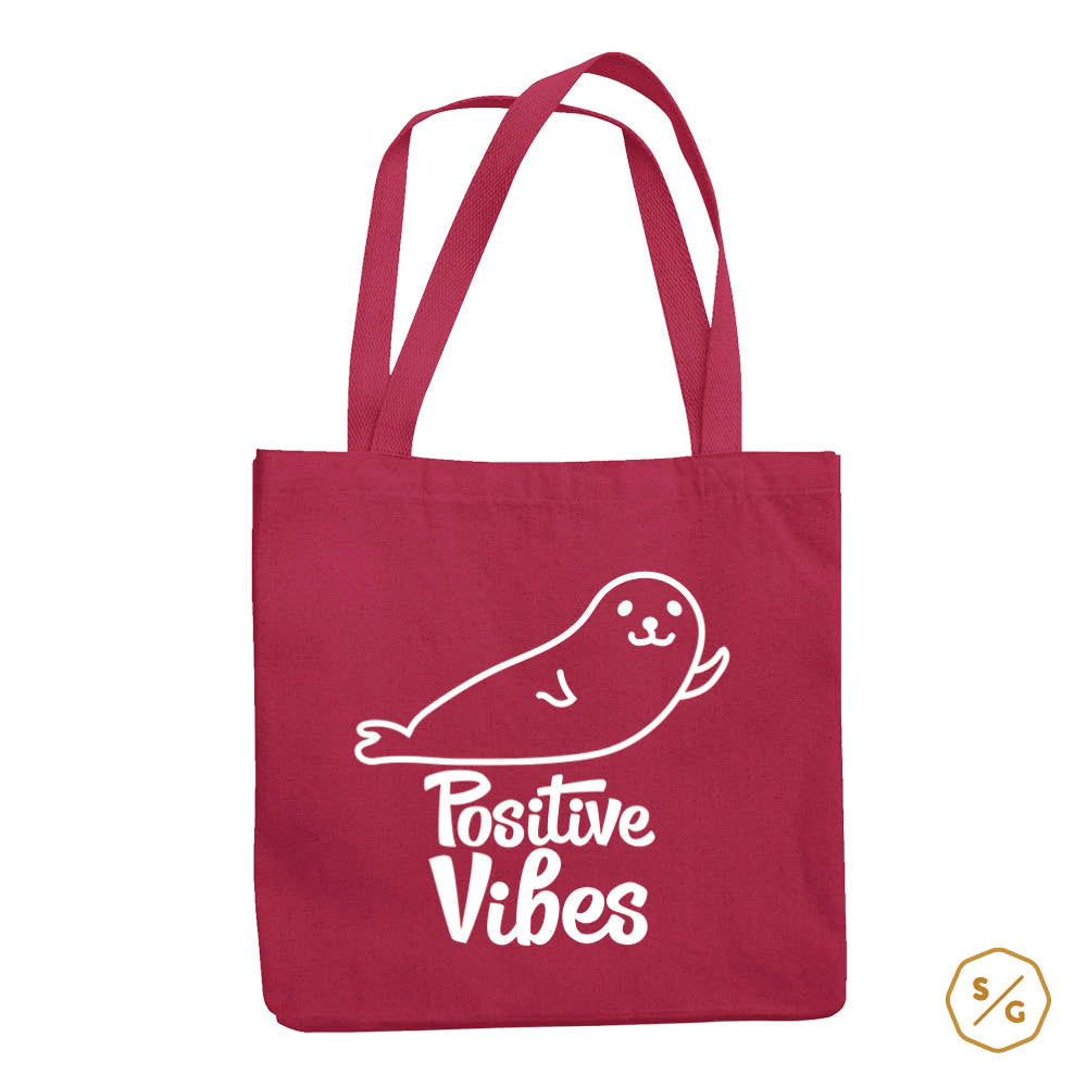 BEDRUCKTE BAUMWOLL-TASCHE • POSITIVE VIBES