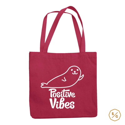 PRINTED COTTON BAG • POSITIVE VIBES