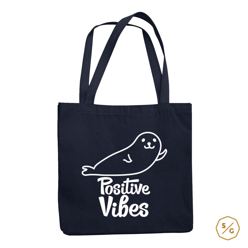 BEDRUCKTE BAUMWOLL-TASCHE • POSITIVE VIBES