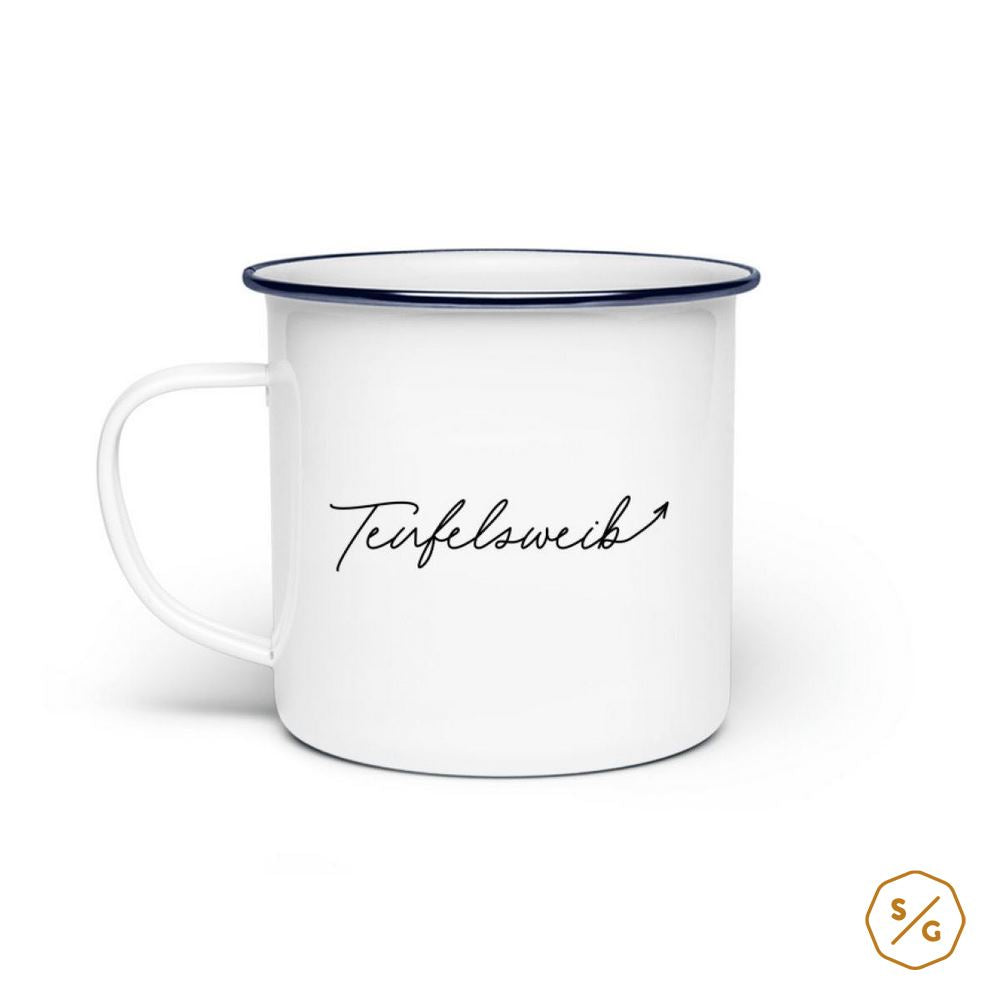 EMAILLE-TASSE (STAHL) • TEUFELSWEIB