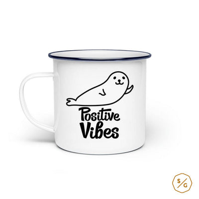 ENAMEL MUG (STEEL) • POSITIVE VIBES