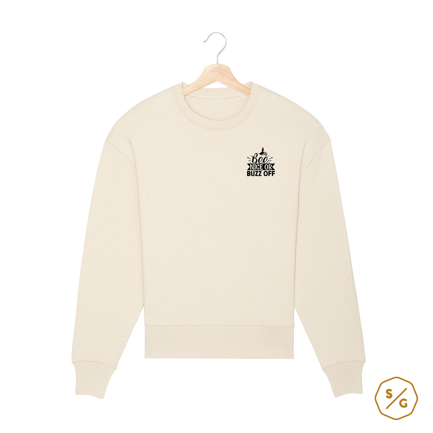 BESTICKTER SWEATER • BEE NICE OR BUZZ OFF