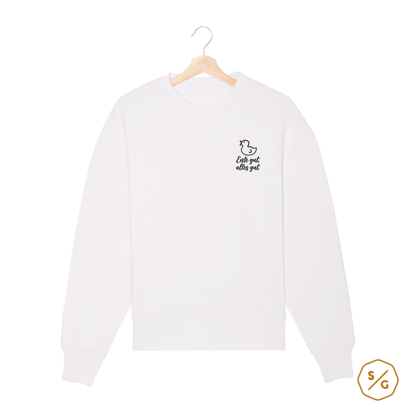 BESTICKTER SWEATER • ENTE GUT, ALLES GUT