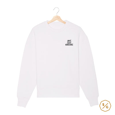 BESTICKTER SWEATER • LIBERTÉ ÉGALITÉ WEINSCHORLÉ