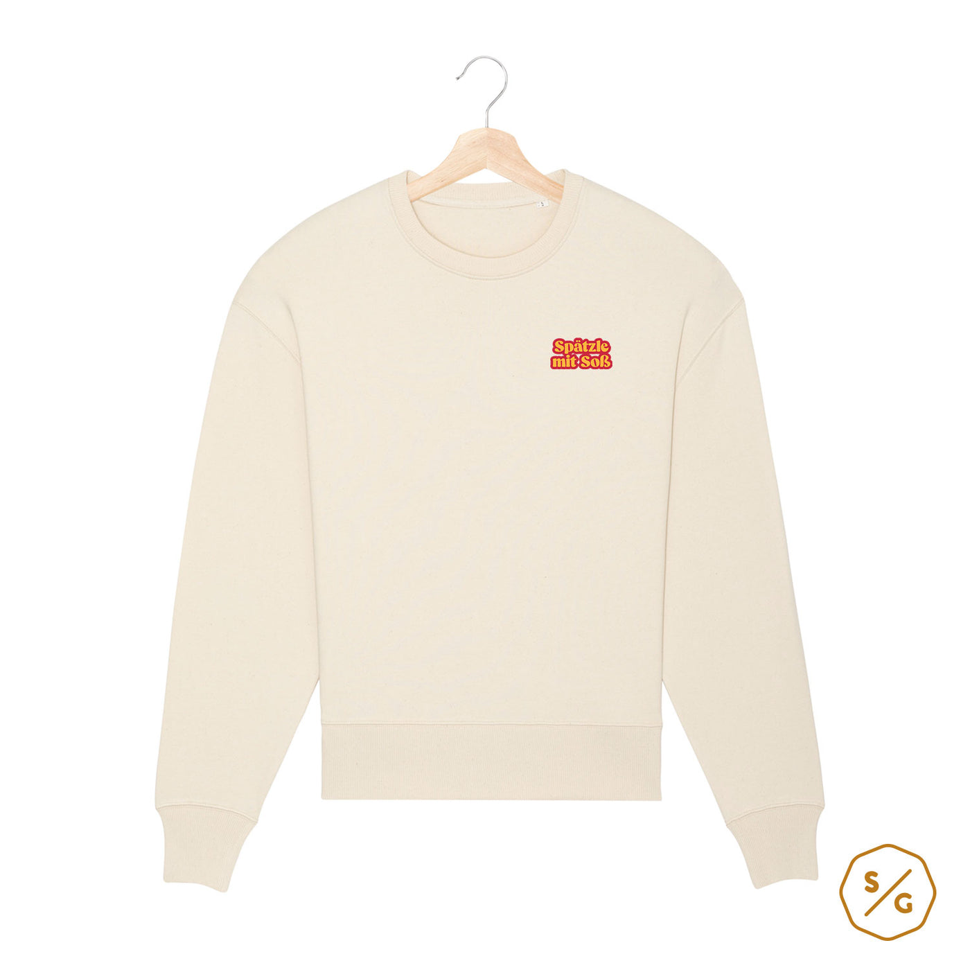 BESTICKTER SWEATER • SPÄTZLE MIT SOSS