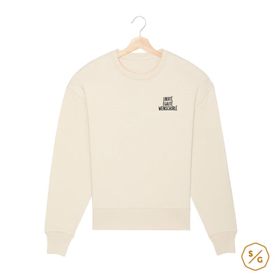 BESTICKTER SWEATER • LIBERTÉ ÉGALITÉ WEINSCHORLÉ