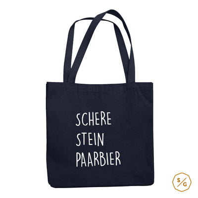 BEDRUCKTE BAUMWOLL-TASCHE • SCHERE STEIN PAARBIER