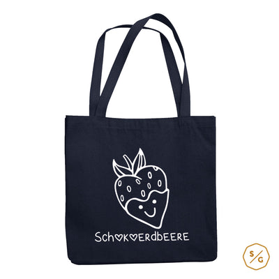 BEDRUCKTE BAUMWOLL-TASCHE • SCHOKOERDBEERE