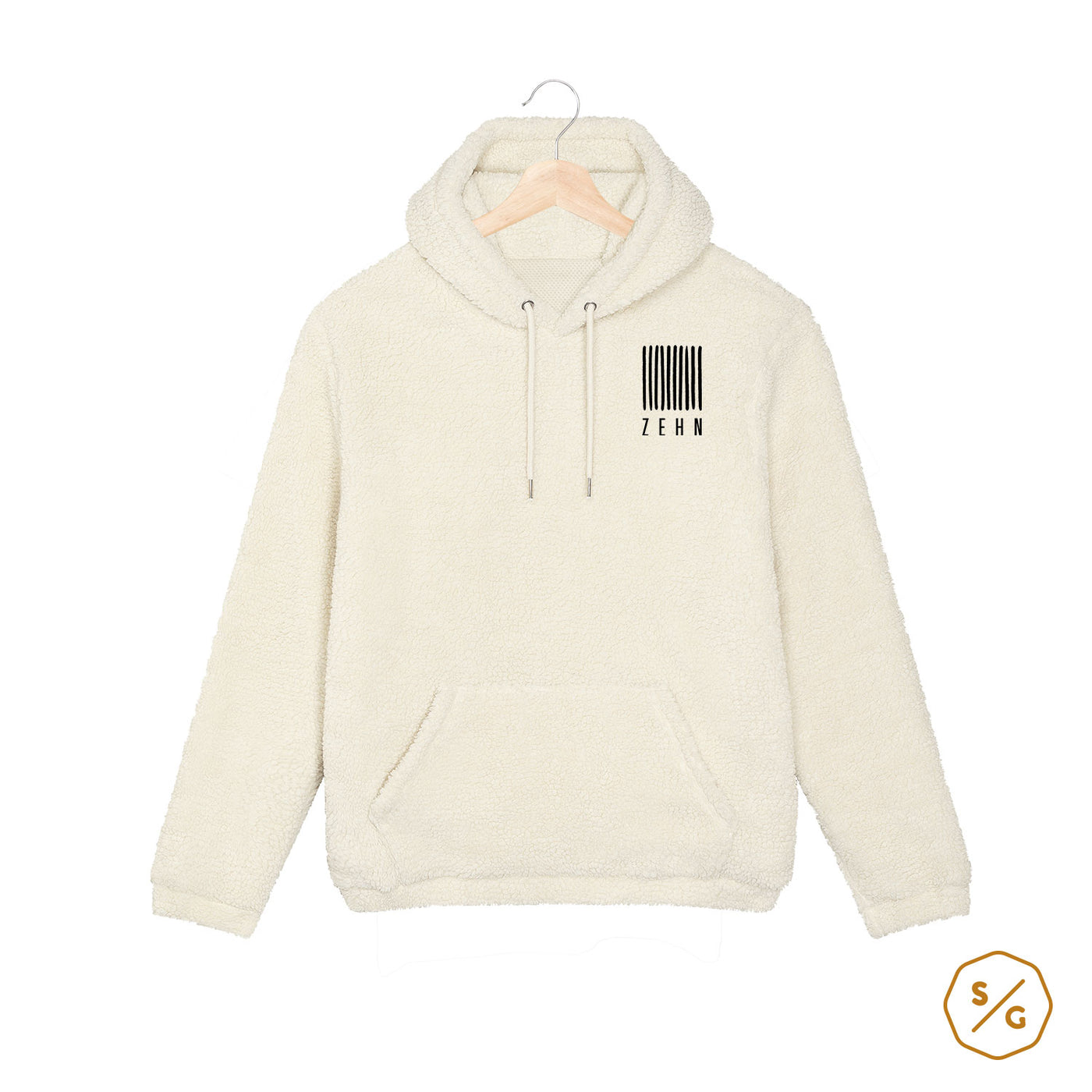 BESTICKTER SHERPA HOODIE • LOGO ZEHN RECORDS