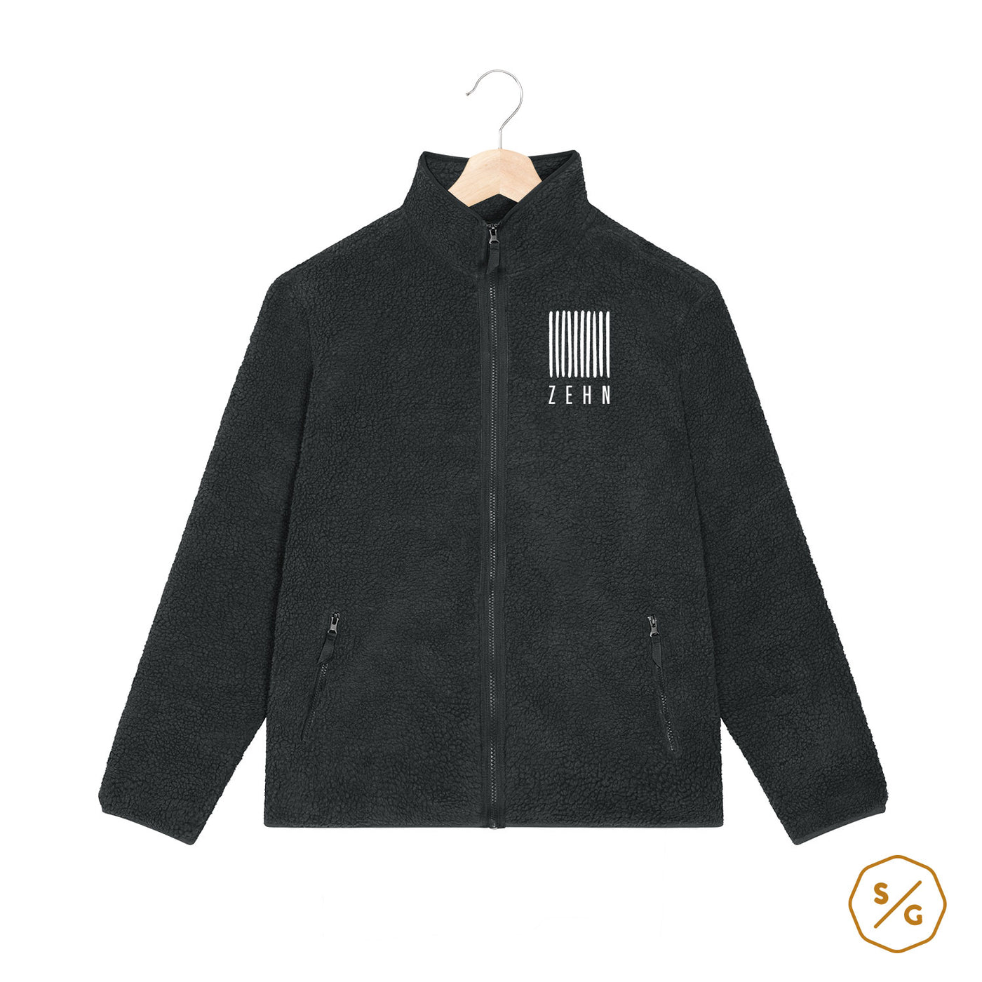 BESTICKTE SHERPA JACKE • LOGO ZEHN RECORDS