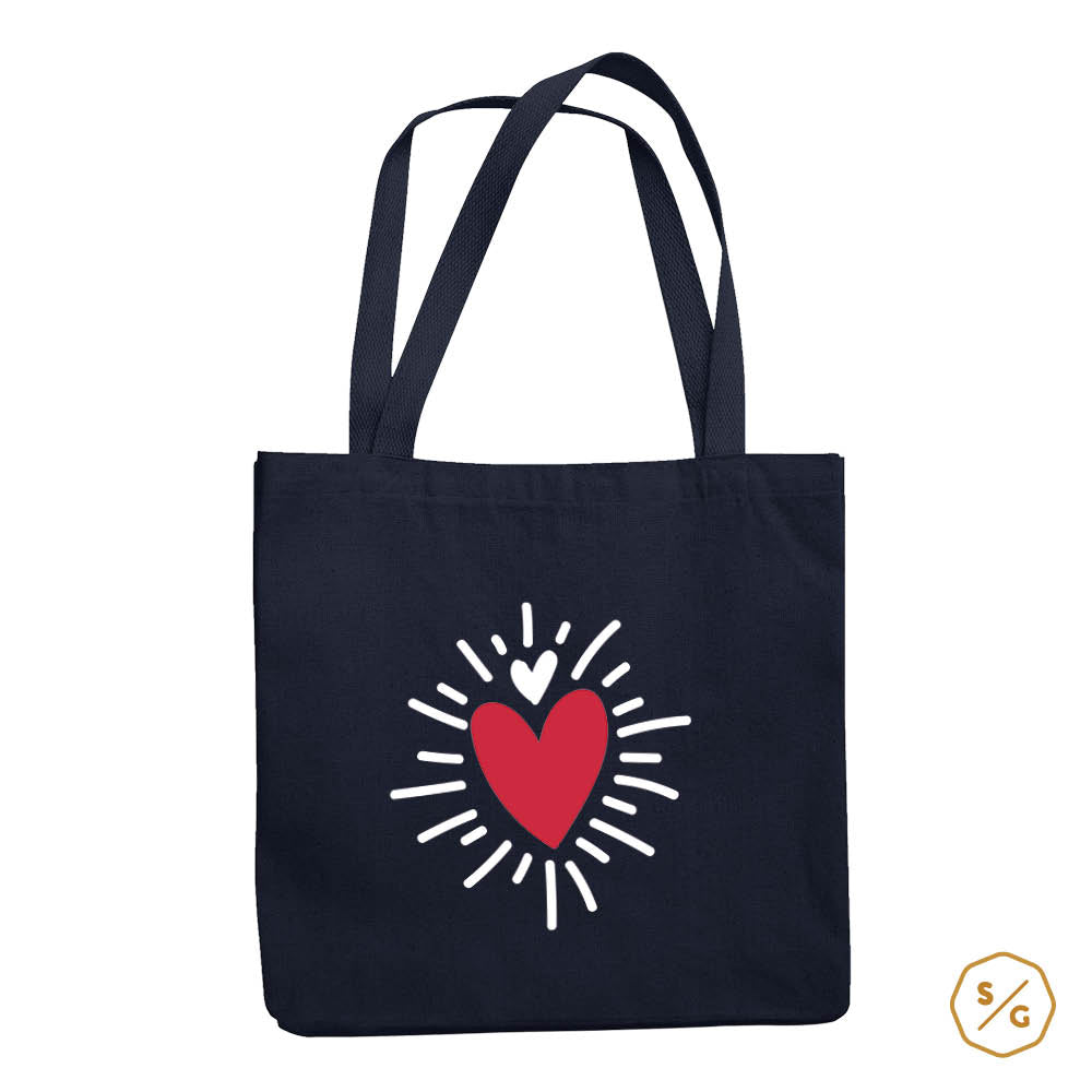 PRINTED COTTON BAG • SHINING HEART