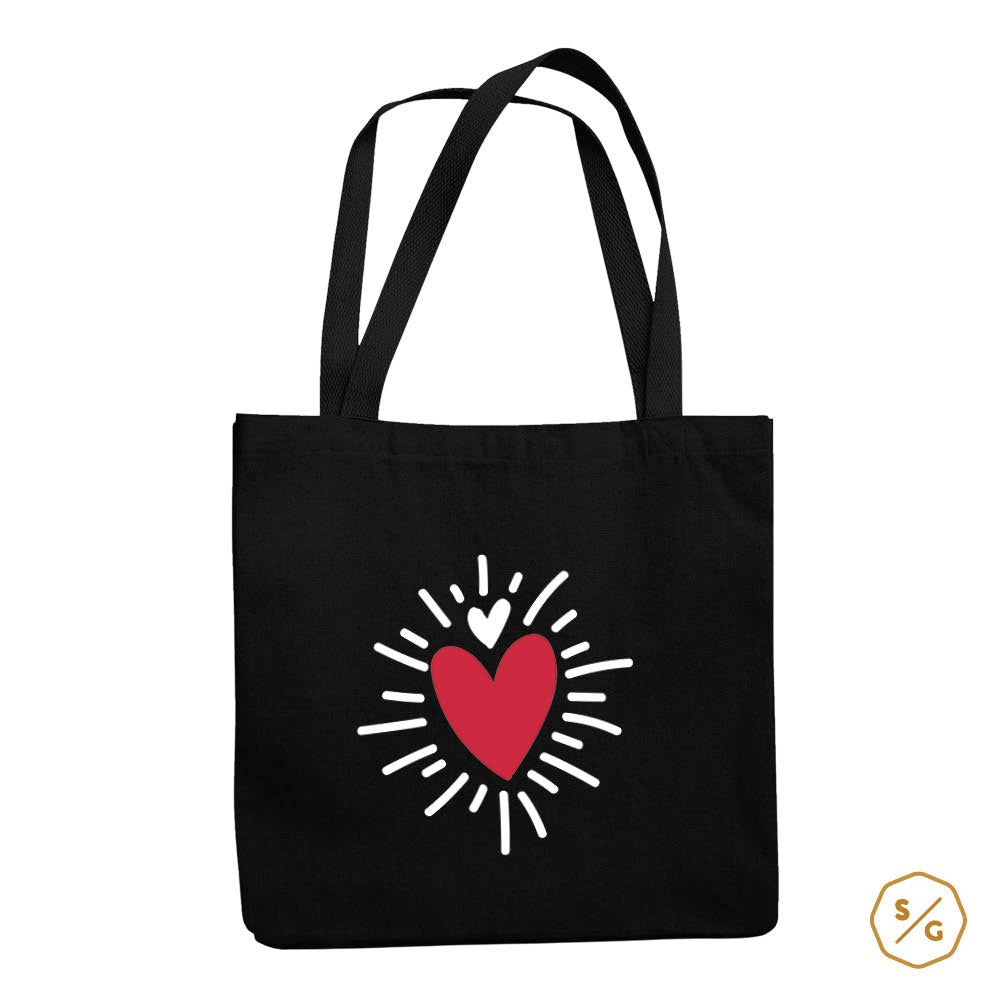 PRINTED COTTON BAG • SHINING HEART