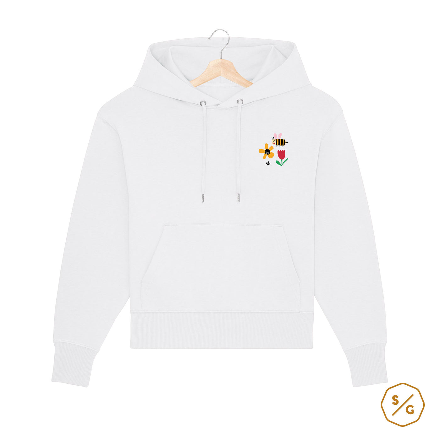 BESTICKTER HOODIE OVERSIZED • FLOWER BEE ILLUSTRATION