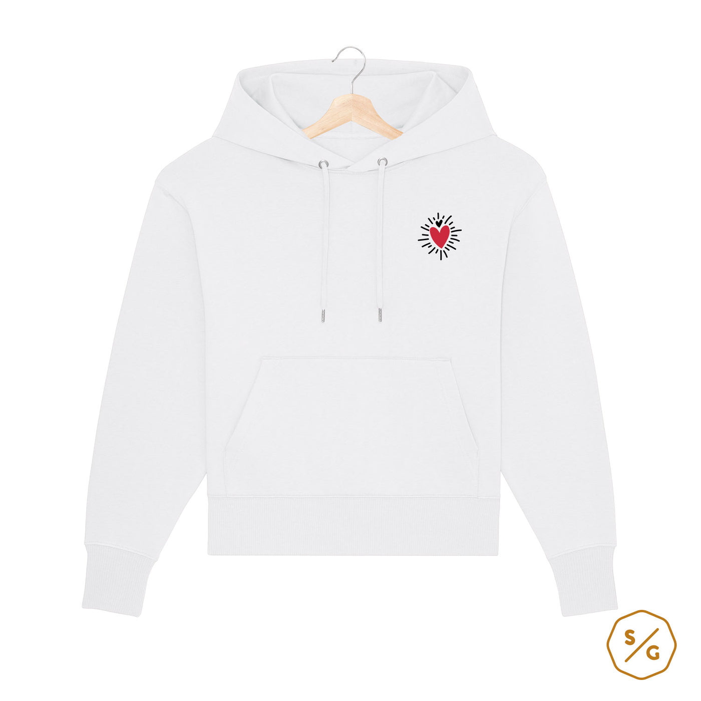 BESTICKTER HOODIE OVERSIZED • SHINING HEART