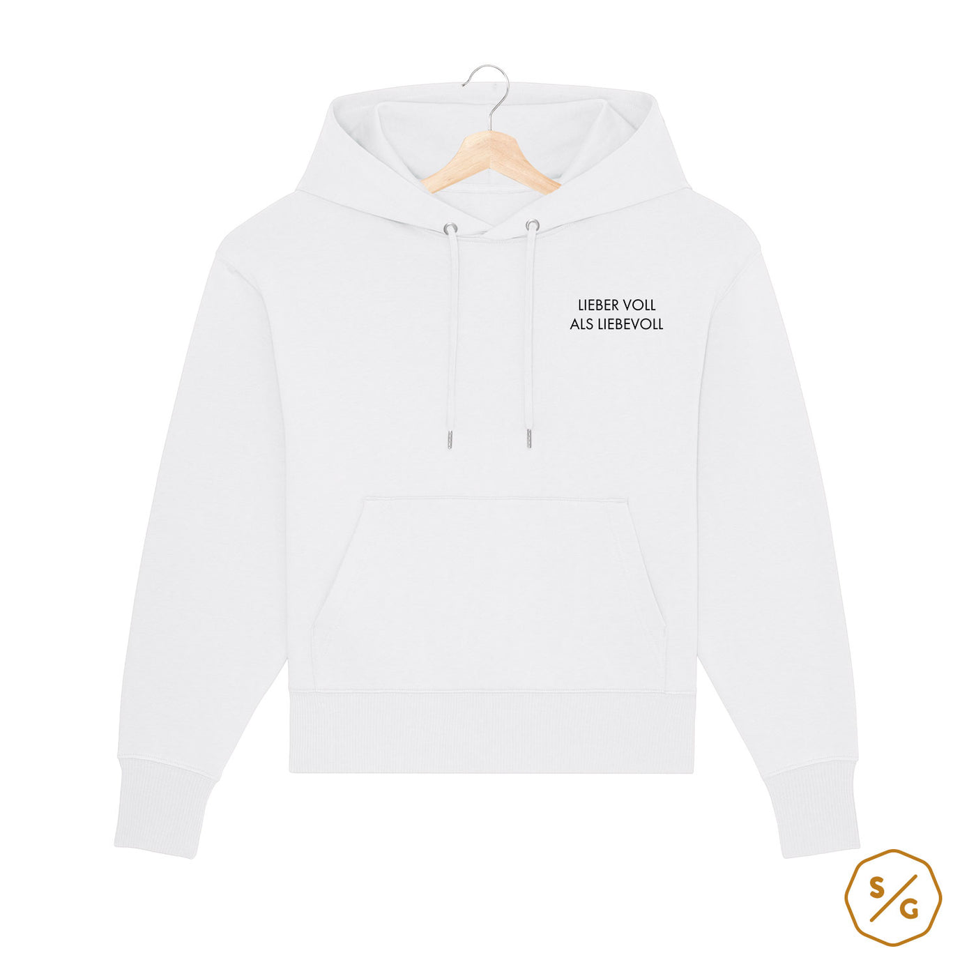 BESTICKTER HOODIE OVERSIZED • LIEBER VOLL ALS LIEBEVOLL