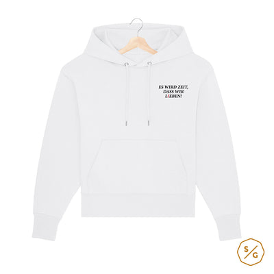 BESTICKTER HOODIE OVERSIZED • ES WIRD ZEIT, DASS WIR LIEBEN