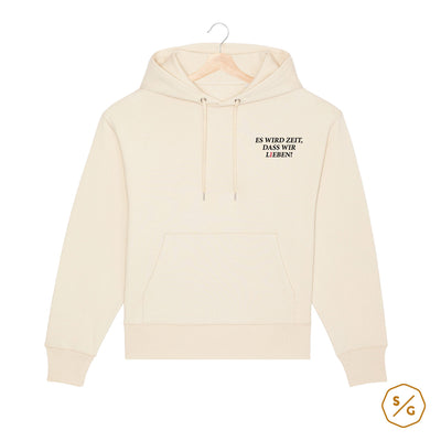 BESTICKTER HOODIE OVERSIZED • ES WIRD ZEIT, DASS WIR LIEBEN