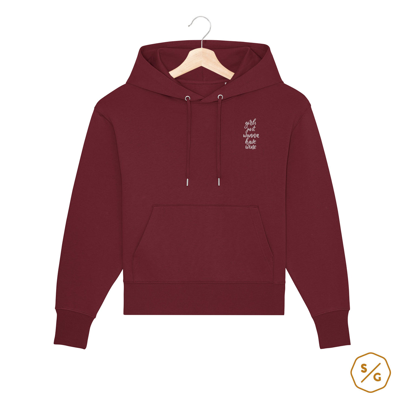 BESTICKTER HOODIE OVERSIZED • GIRLS JUST WANNA HAVE WINE