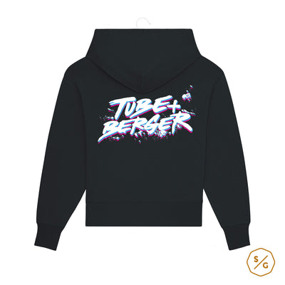 BEDRUCKTER HOODIE OVERSIZED • LOGO TUBE & BERGER / NEON