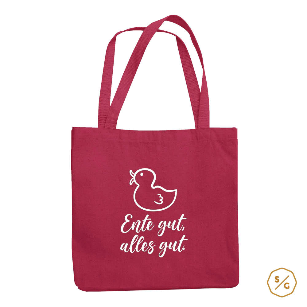 BEDRUCKTE BAUMWOLL-TASCHE • ENTE GUT, ALLES GUT