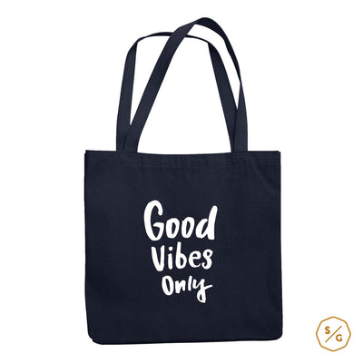 BEDRUCKTE BAUMWOLL-TASCHE • GOOD VIBES ONLY