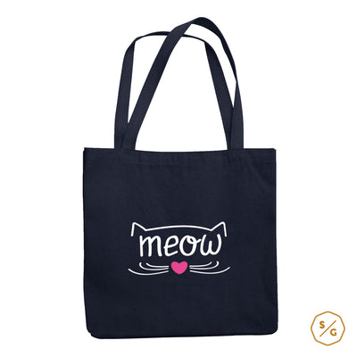 BEDRUCKTE BAUMWOLL-TASCHE • MEOW